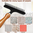 2 Pcs Hand Held Carpet Rake to Fluff Matted Carpets, Portable Rug Rake for Pet Hair Removal
