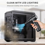 DOROBEEN Compressed Air Duster, PC Keyboard Cleaner, Replace Compressed Air Can, Electric Air Duster with Brushless DC Motor, Stepless Knob