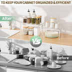 4Pack Acrylic Cabinet Organizer, Clear Cabinet Organizer Shelf, Spice Rack Organizer for Cabinet for Dishes, Spices, Soda Cans and Bottles, Stackable Shelves House Essentials for Gift