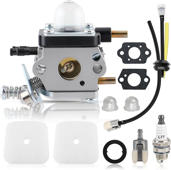 Carbhub C1U-K54A Carburetor for 2-Cycle Mantis 7222 7222E 7222M 7225 7230 7234 7240 7920 7924 Tiller/Cultivator Carb with Air Filter Repower Kit