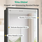 TokeShimi 16x24 Recessed Medicine Cabinet with Mirror, Black Bathroom Medicine Cabinet with Mirror, Bathroom Mirror with Storage, Beveled Aluminum Frame