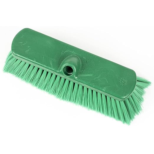 SPARTA 41278EC09 Flo-Thru Plastic Wall Scrub Brush, Equipment Brush With Soft Nylex Bristles For Industrial Kitchens, Hospitals, Commercial Cleaning, 4 Inches, Green, (Pack of 12)