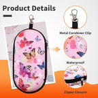 Double Eyeglasses Case, Hard Shell Dual Sunglasses Organizer with Zipper Clip Travel Glasses Storage for Women Men