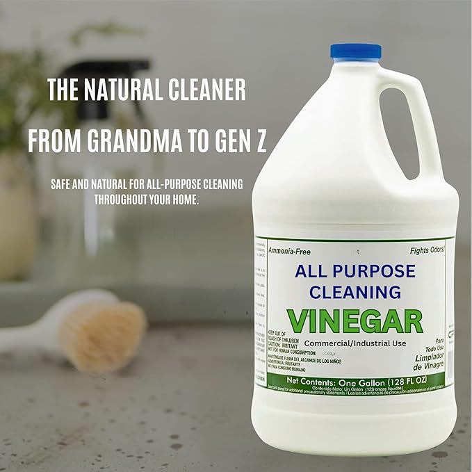 (4 Gallons) All Purpose Cleaning Vinegar, 5% Acidity | Multi-Purpose Household Surface Cleaner, Safe for Laundry, Effective Deodorizer, Ready to Use (4 Jugs of 1 Gallon)