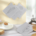 6 - Pack Swedish Kitchen Dish Cloths - Reusable Paper Towels for Counters & Dishes - Eco Friendly Cellulose Sponge Cloth - Assorted (Grey Flower)