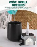 Bosilunlife Black Lotion Dispenser - 12Oz Ceramic Soap Dispenser Bathroom Refillable Liquid Hand Wash Dispenser for Bathroom Kitchen Dish Soap Dispenser with Easy-to-Press Pump