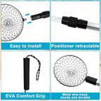 3 Pack Sand Sifter Tools - Beach Scoop for Beachcombing Shell Shark Tooth Sifter Collect Seashell Hunting Rocks Sifting, 32.6” Long Adjustable Telescoping Shovel with 4.1” Sieve Basket