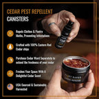 Dr. Killigan's Cedarwood Chip Canisters - Moth Repellent for Closets, Cedar Blocks for Clothes Storage, Drawer Deodorizers, 8 Reusable Tins with Wood Shavings