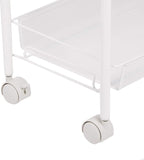 JANE EYRE Rolling Utility Storage Rack Cart on Wheels, Trolley Carft cart, Multi-Purpose Organizer Shelf (White, 4 Tier)…
