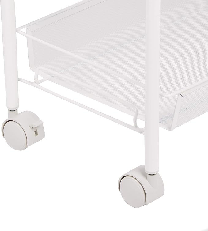 JANE EYRE Rolling Utility Storage Rack Cart on Wheels, Trolley Carft cart, Multi-Purpose Organizer Shelf (White, 4 Tier)…