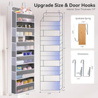 WishJazz 6-Shelf Over The Door Organizer, 50lbs Load Heavy Duty Back of Door Hanging Organizer Storage, Behind Closet Door Organizer, Baby Organizers Storage for Nursery, Pantry, Bedroom, Home Storage