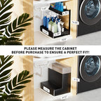 Metal Under Sink Organizers and Storage, 2 Pack Under Bathroom Sink Organizer, 2 Tier Pull out Cabinet Organizer, Adjustable Under Sink Organizer, Under Sink Storage for Bathroom, Black