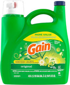 Gain Liquid Laundry Detergent, Original Scent, 154 fl oz, 107 loads, Freshness + Odor Fighting, High efficiency washing machine iquid cleaning soap