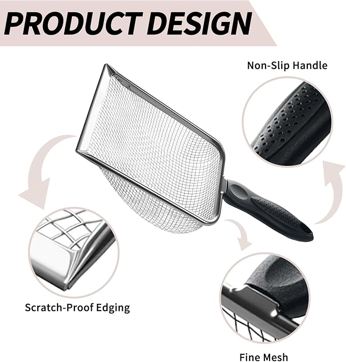 2 PCS 2-in-1 Gardening Soil Sifter Set with 3.8/5mm Mesh, Garden Sieve & Shovel Sifter Screen Potting Scoop for Sand, Dirt, Rock Compost, Stainless Steel & Ergonomic Handle