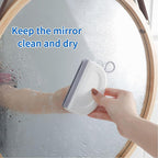 2 Pack Small Squeegee for Shower Glass Door, 4 Inch Window Squeegee with 2 Adhesive Hooks, Streak-Free Cleaning Tool for Mirror, Tile, Countertop, Kitchen, Car, RV Bathroom, Blue & White