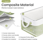 Storage Baskets for Shelves 13.8x9.8x6.7 Inch-Foldable Fabric Organizing Storage Bins with Handles, Closet & Bathroom Organizer, Home Storage for Kitchen, Office (6-Pack, White&Green )