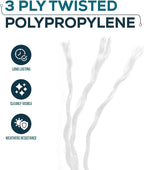 White Mason Line String – 393ft, 1.3mm Thick Twisted Polypropylene – Durable Construction Twine for Laying Bricks, Blocks, Fences in Gardening, DIY & Landscaping Projects