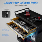 5 -Tier Heavy Duty Rolling Tool Cart on Wheels with 2 Lockable Drawers, Pegboard & Locking Wheels, 400Lbs Capacity Mobile Garage Storage Organizer for Mechanics, Workshop