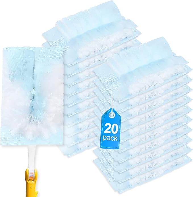 Duster Refill Compatible with Swiffer Hand Duster, Unscented Disposable Heavy Duty Duster Refills, Dusters Refills for Cleaning, Blinds & Ceiling Fan, 20 Count (Handle is Not Included)