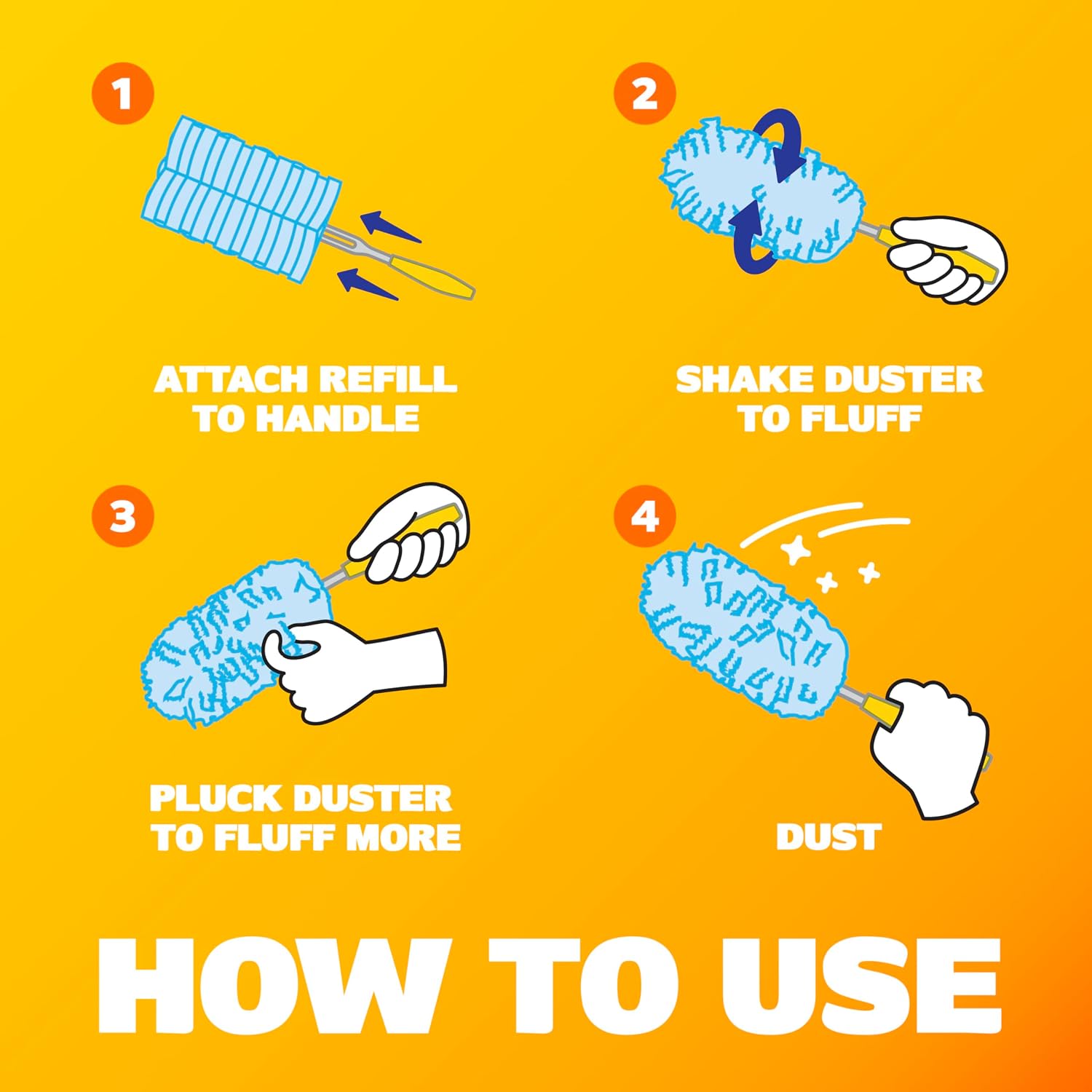 Dusters Refill for Cleaning, Feather & Microfiber Duster Disposable Alternative, for Dusting Furniture, Blinds, Ceiling Fans, Walls, Helps Remove Allergens, New Lemon Scent, 18ct