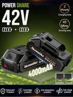 Electric Weed Wacker Cordless: 21V Weed Eaters Battery Powered with 2 Batteries & Charger, Stringless Metal Blade Weed Trimmer 3 in 1 Grass Trimmer/Edger/Brush Cutter for Lawn Yard Garden