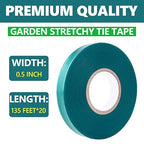 20 Pack Total 2700 Feet Stretch Tie Tape Roll 1/2" Garden Tape Sturdy Garden Plant Ties Green Vinyl Plant Ribbon Gardening Tools Green Garden Roll Garden Tie Tape for Indoor Outdoor Patio Plant Use
