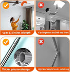 Cobweb Duster with Extension Pole,Cleaner Outdoor 110" Telescoping Extended Sspider Brush, Dusting Kit,Long Handle Reach for High Ceilings and Fans,Microfiber Webster Remover Tools Feather Dusters