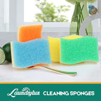 Scrub Sponge, 8 Pack Dual-Sided Temperature-Responsive Scrubber - Non-Scratch - Multipurpose Dish Sponges for Kitchens, Bathrooms, and Outdoor Use - S Shape