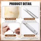 Remerry Extendable Lambswool Duster 30-96 Inch with Stainless Steel Handle Removable Head Multi-Surface Cleaning Tool for Ceiling Fan, Window, Roof, Wall, Furniture, Bookshelf, Home, Office