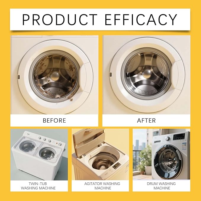 12 Pack Washing Machine Cleaner Tablets for HE Front & Top Load Washers, Deep Cleaning Washer Tablets Help Reduce Odors, Residue & Lint Buildup, Easy Dissolving Laundry Machine Cleaner (24)