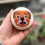 Wool Dryer Balls Organic Felt 6 Pack Laundry Fabric Softener, Extra Large Reusable Handmade Natural Sheep Wool Lint Wrinkle Free Anti Static Baby Safe (Orange Dog)