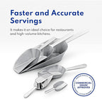New Star Foodservice 34684 One-Piece Cast Aluminum Flat Bottom Bar Ice Flour Utility Scoop, 7-Ounce, Silver