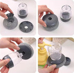 Steel Wool Scrubber with Soap Dispenser for Dish Sink Pan Stove Kitchen, Stainless Dishwashing Scouring Pad, Dispensing Heavy Duty Brush Scourer Cast Iron 2+2