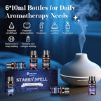 Essential Oil Blends, Starry Spell Essential Oil Set for Diffusers for Home, Humidifiers, Candle Making, Magical Aromatherapy Blends - Stress Relief, Calm Mind, Relax, Meditate, 6x10ml