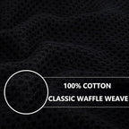 Homaxy 100% Cotton Oversized Waffle Weave Kitchen Dish Towels, Ultra Soft Absorbent Quick Drying Cleaning Towel, 20 x 28 Inches, 8-Pack, Black