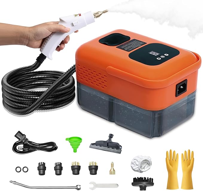 Heavy Duty Handheld Steam Cleaner for Home, 9 Gears Control Powerful Steamer for Cleaning with 14 Accessories, Multipurpose Steam Cleanr for Car, Upholstery, Kitchen, Windows, Grout & Pet Blanket