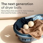 Vove Natural Hemp Dryer Balls Kit with Scent Drops - 4 Pack & Essential Oil Blend - 5X More Absorbent Than Wool - Natural Softener, Reduces Wrinkles and Static, Customizable Fresh Scent, Reusable