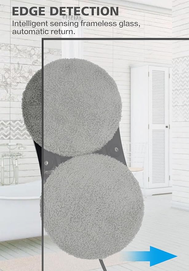 Window Cleaning Robot, Automatic Window Cleaner with Water Spray for Windows/Tiles/Class Door, Inside/Outside, 5600Pa Suction Power, 3.0 Path Planning, Remote Control