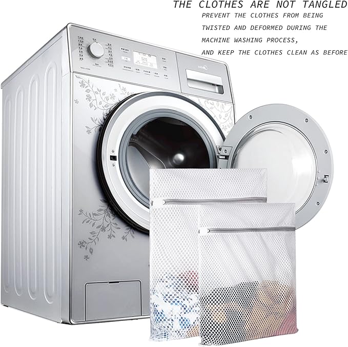 4Pcs Durable Honeycomb Mesh Laundry Bags for Delicates Reusable Wash Bag(1XX-Large 24 x 24 Inches,1X-Large 20 x 24 Inches,1 Large 16 x 20 Inches, 1 Medium 12 x 16 Inches)