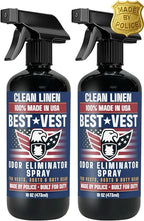 Odor Eliminator Spray for Tactical Gear & Body Armor – Clean Linen, 16 oz (2-Pack), Made in USA – Gift for Police & First Responders