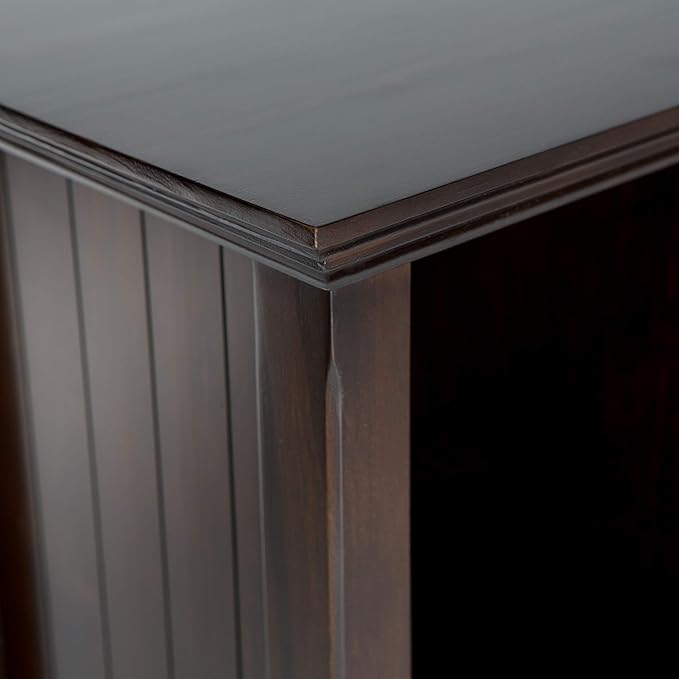 SIMPLIHOME Acadian Bookcase - 57 inch Tall 12-Cube Solid Wood Storage Display Unit in Brunette Brown, Transitional Cube Organizer for Living Room or Office with Fixed Shelves and Tapered Legs