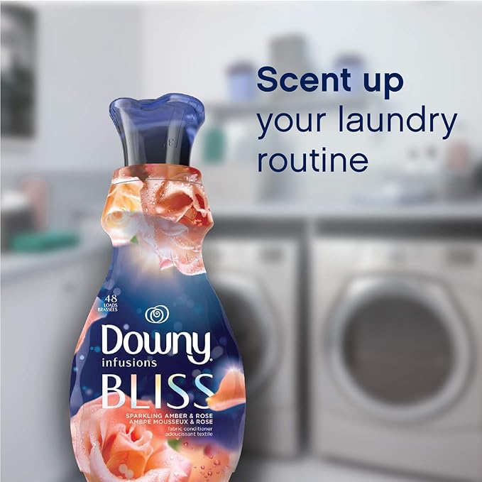 Downy Infusions Liquid Fabric Softener, Bliss, Sparkling Amber & Rose, 32 fl oz