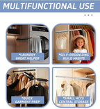 Aluminum Valet Rod, 12 in Heavy Duty Pull Out Closet Valet Rod with 4 Hooks, Adjustable Slide Out Closet Rod, Ideal for Hanging Clothes, Closet Accessories, Easy to Install (Silver)