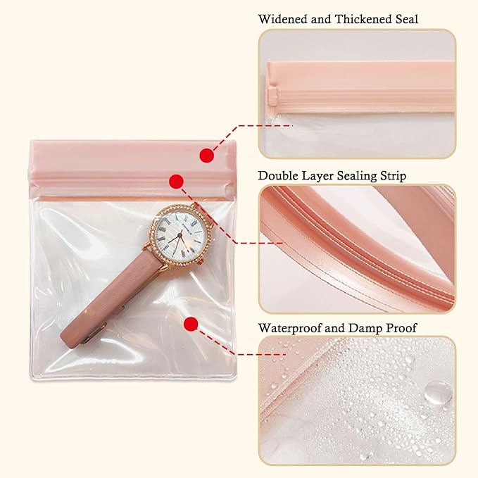 EVA Anti Tarnish Jewelry Storage Bags, Clear Plastic Jewelry Pouches Organizer for Gold Silver Ring Earing Chain Bracelet, Jelly-Like Softness, No Yellowing, No Odors, 20 PCS (XL)