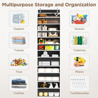 Over The Door Organizer, 6 Shelf Door Hanging Organizers with 6 Large Capacity Pockets, Behind Door Storage Hanging Shelves for Closet Wall Bathroom Bedroom Nursery