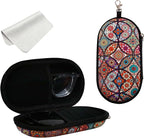 Double Eyeglasses Case, Hard Shell Dual Sunglasses Organizer with Zipper Clip Travel Glasses Storage for Women Men