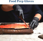 YKANG Black Disposable Nitrile Gloves,Latex Free Disposable Gloves 100 PCS,Food Safe Food Prep Cooking Gloves