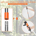 Manual Pole Saw for Tree Trimming, 10 FT Pruning Saw with 6-Section Stainless Steel Handle, Sharp steel Blade, Easy to Carry and Lightweight Extendable Design for Garden & Tree Maintenance