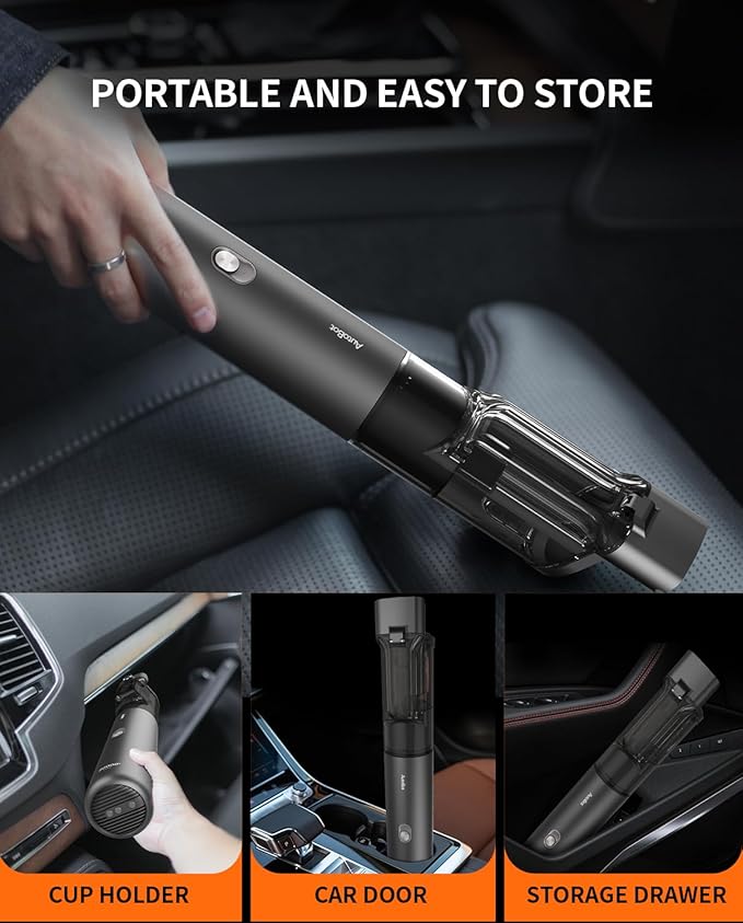 Car Vacuum, Portable Vacuum for Car with 20000PA, 5 in 1 Handheld Car Vacuum Portable Cordless with Flexible Hose, 50 Mins Runtime,3H Type-C Fast Charge, Handheld Vacuum for Car, Home,Cleaning