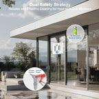 Auto Window Cleaning Robot A1, Upgraded 4 Water Spray & 6000PA High Suction Power Window Cleaner with Laser Sensor Detection, Perfect for High-Rise Windows, Tiles and Glass